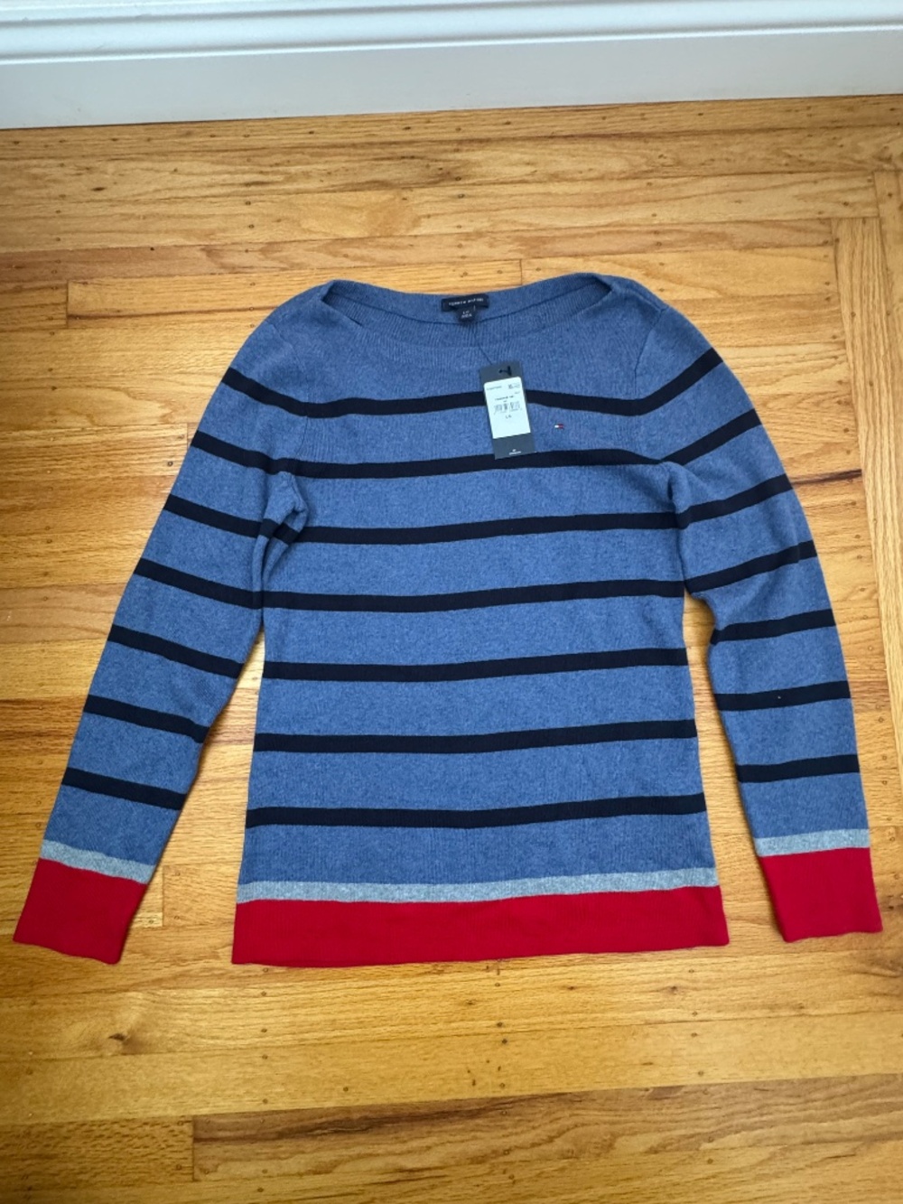 Tommy Hilfiger NEW Striped Boat Neck Sweater - Large